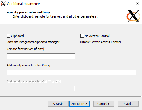 Additional Parameters /images/putty-xming/xlaunch-2.png